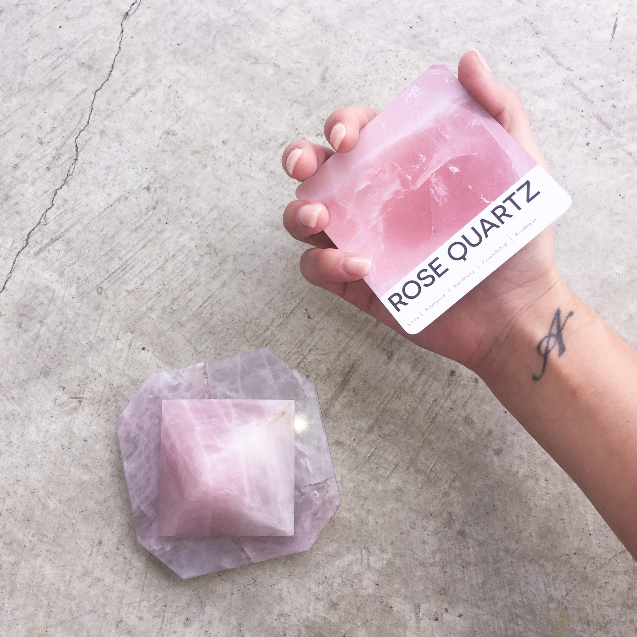 Rose quartz crystal