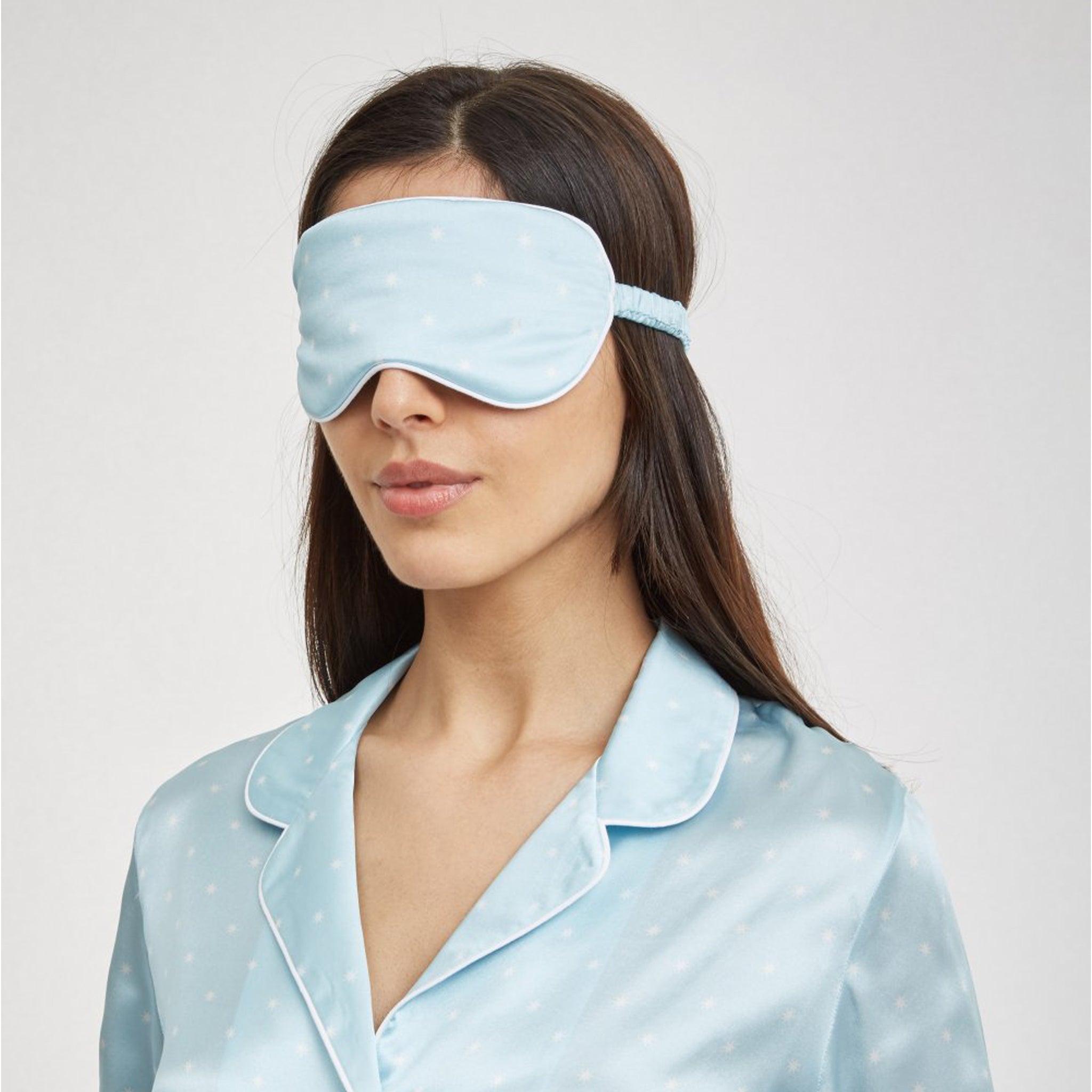 Silk Sleep Mask Blue Stars