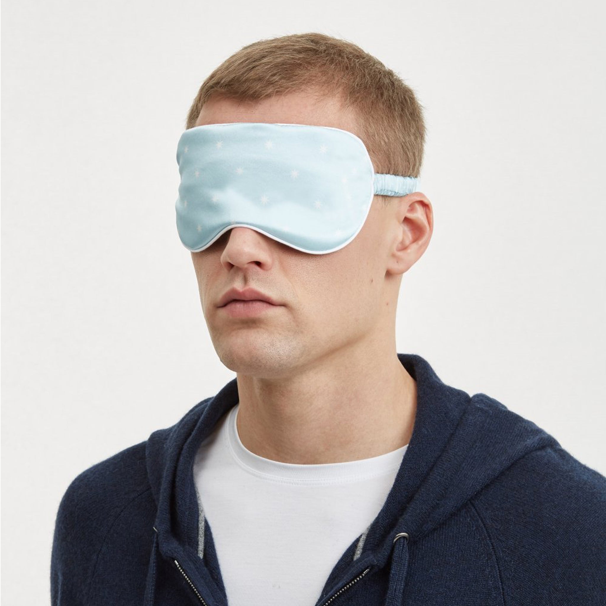 Silk Sleep Mask Blue Stars