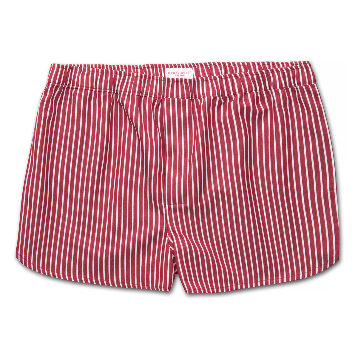 Men's Modern Fit Cotton Boxer Shorts - Striped Red | 88SHEEP